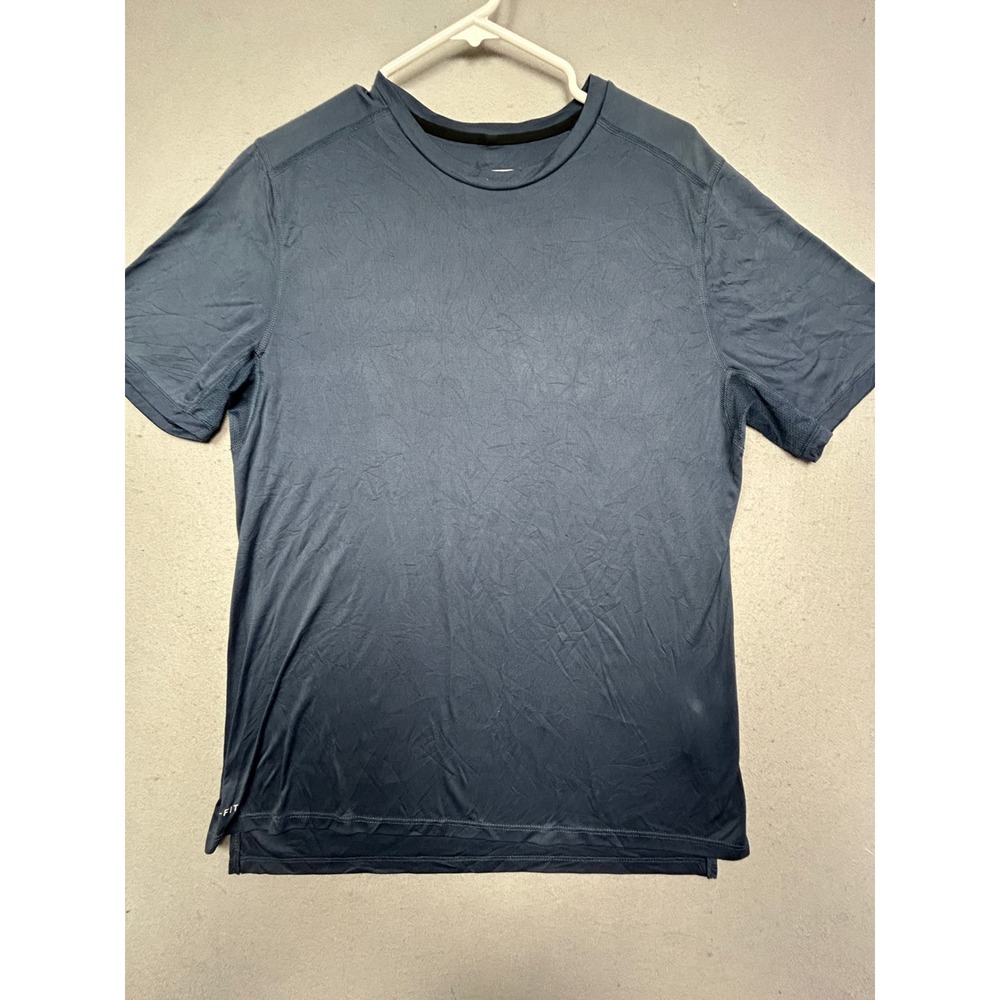 Nike Dri-FIT Training Shirt Polyester Gray Blue Large Mens